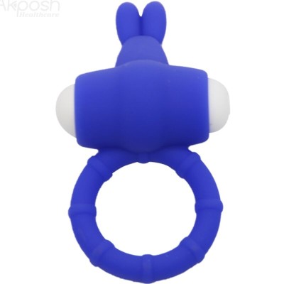 ARMONY - MS BUNNY ANEL VIBRADOR SILICONE AZUL - D-241167 - Dona Pimenta