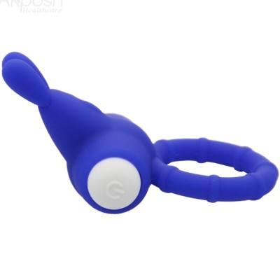 ARMONY - MS BUNNY ANEL VIBRADOR SILICONE AZUL - D-241167 - Dona Pimenta