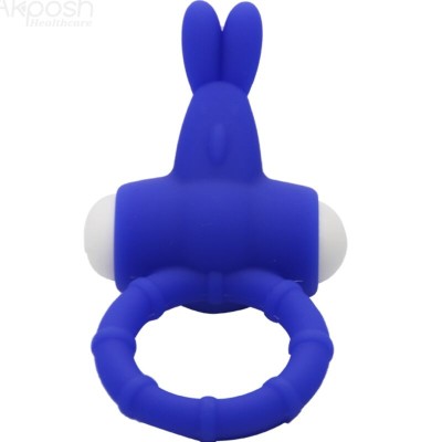 ARMONY - MS BUNNY ANEL VIBRADOR SILICONE AZUL - D-241167 - Dona Pimenta