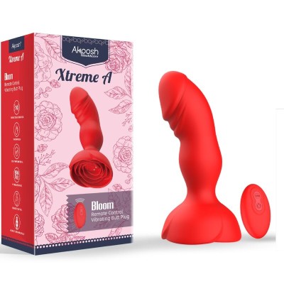 ARMONY -  EXTREME A BLOOM VIBRADOR ROSE E PLUG ANAL CONTROLE REMOTO VERMELHO - D-241173 - Dona Pimenta