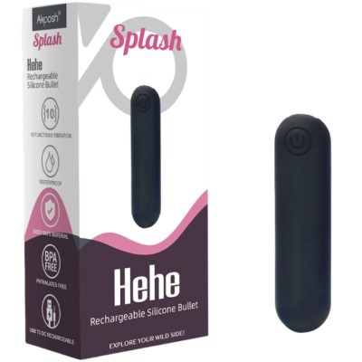 ARMONY -SPLASH HEHE VIBRADOR BALA SILICONE 10 VIBRAÃÃES 65 X 15 CM PRETO - D-241133 - Dona Pimenta