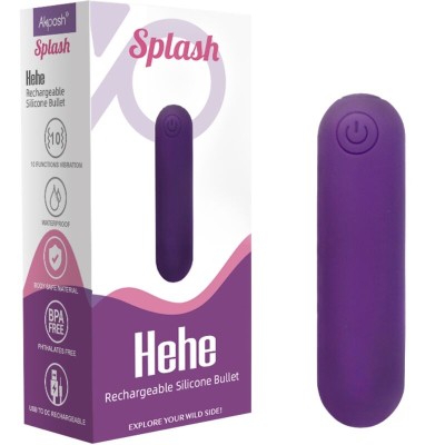 ARMONY - SPLASH HEHE VIBRADOR BALA SILICONE 10 VIBRAÃÃES 65 X 15 CM ROXO - D-241136 - Dona Pimenta