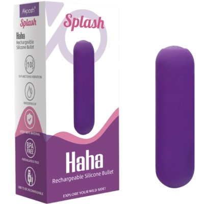 ARMONY - SPLASH HAHA VIBRADOR BALA SILICONE 10 VIBRAÃÃES 75 X 19 CM ROXO - D-241137 - Dona Pimenta