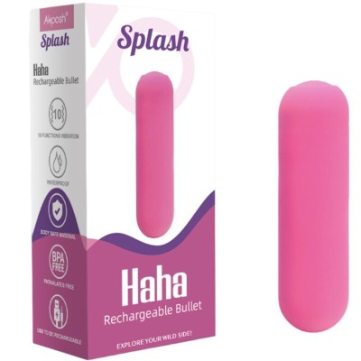 ARMONY - SPLASH HAHA VIBRADOR BALA SILICONE 10 VIBRAÃÃES 75 X 19 CM ROSA - D-241140 - Dona Pimenta