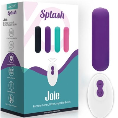 ARMONY - SPLASH JOIE VIBRADOR BULLET SILICONE CONTROLE REMOTO 10 VIBRAÃÃES 75 X 19 CM ROXO - D-241148 - Dona Pimenta