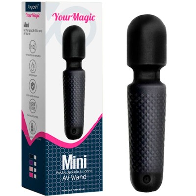 ARMONY - YOUR MAGIC MASSAGER E VIBRADOR RECARREGÃVEL 10 VIBRAÃÃES WAND DOTS PRETO - D-241121 - Dona Pimenta