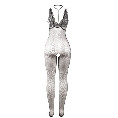 SUBBLIME - H3249 BODYSTOCKING SEM COSTAS DE REDE TRANSPARENTE PRETO TAMANHO ÃNICO - D-241348 - Dona Pimenta