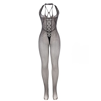 SUBBLIME - 951788 BODYSTOCKING LONGO DE REDE COM TIRAS NO PEITO E NAS COSTAS PRETO TAMANHO ÃNICO - D-241327 - Dona Pimenta