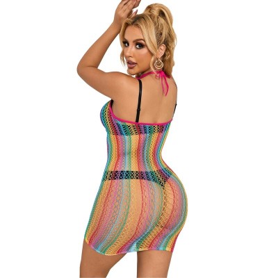 SUBBLIME - 952341 BODYSTOCKING RAINBOW FISHNET TAMANHO ÃNICO - D-241383 - Dona Pimenta