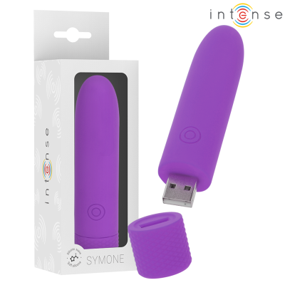 INTENSE - SYMONE  USB RECARREGÃVEL VIBRATÃRIA BULLET 8 VIBRAÃÃES ROXO 10 X 2,2 CM - D-241916 - Dona Pimenta