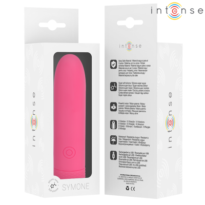 INTENSE - SYMONE  USB RECARREGÃVEL VIBRATÃRIA BULLET 8 VIBRAÇÕES ROSA 10 X 2,2 CM - D-241917 - Dona Pimenta