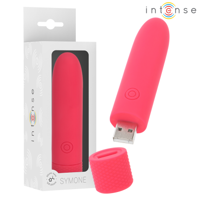 INTENSE - SYMONE USB RECARREGÃVEL VIBRATÃRIA BULLET 8 VIBRAÃÃES VERMELHO 10 X 2,2 CM - D-241918 - Dona Pimenta