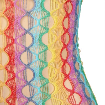 SUBBLIME - 952365 RAINBOW BARE SHOULDER FISHNET BODYSTOCKING TAMANHO ÃNICO - D-241385 - Dona Pimenta