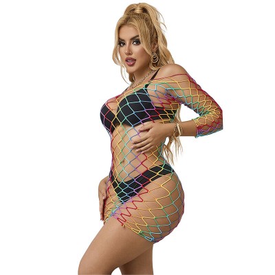 SUBBLIME - 952426 RAINBOW MANGA LONGA FISHNET BODYSTOCKING TAMANHO ÃNICO - D-241391 - Dona Pimenta