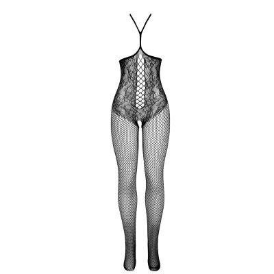 SUBBLIME - 951849 BODYSTOCKING DE REDE ARRASTO COM DECOTE HALTER PRETO TAMANHO ÃNICO - D-241333 - Dona Pimenta