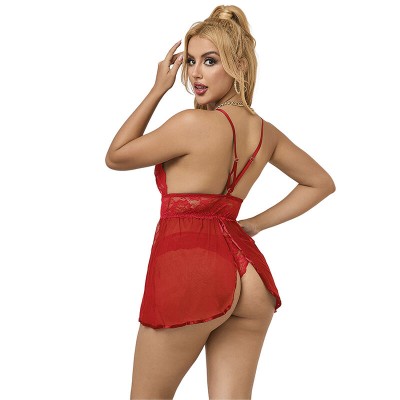 SUBBLIME - 953836 BABYDOLL COM COSTAS ABERTAS VERMELHO S/M - D-242156 - Dona Pimenta