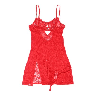 SUBBLIME - 954208 BABYDOLL DE RENDA COM ALÇAS AJUSTÁVEIS VERMELHO S/M - D-242199 - Dona Pimenta