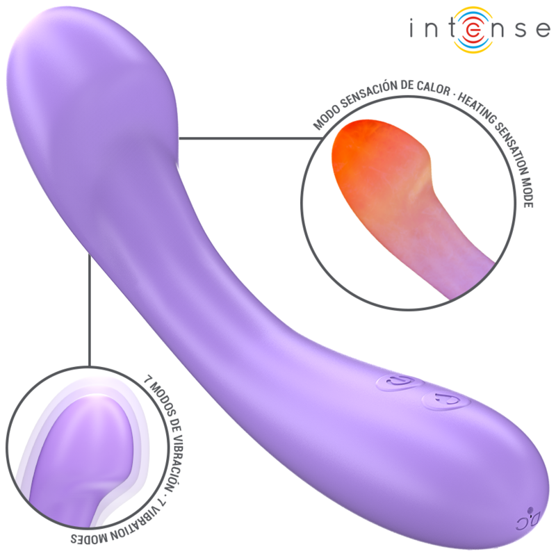 INTENSE - BECKY VIBRADOR 19 CM AQUECÍVEL 7 VIBRAÇÕES ROXO - D-242072 - Dona Pimenta