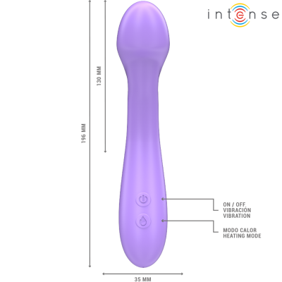 INTENSE - BECKY VIBRADOR 19 CM AQUECÍVEL 7 VIBRAÇÕES ROXO - D-242072 - Dona Pimenta