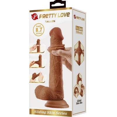 PRETTY LOVE - DILDO REALISTA ALTO 22 CM MARROM - D-241893 - Dona Pimenta