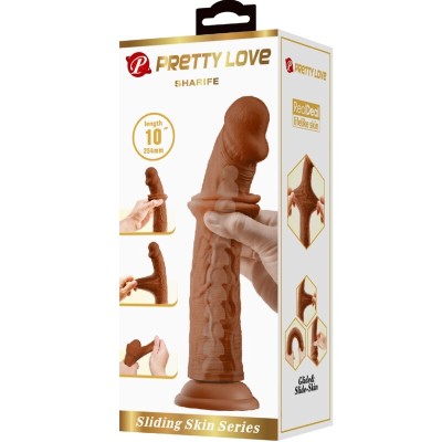 PRETTY LOVE - DILDO REALISTA SHARIFE 25 CM MARROM - D-241895 - Dona Pimenta