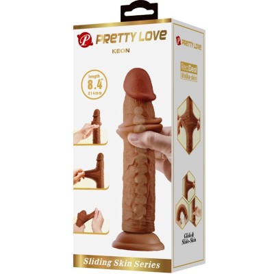 PRETTY LOVE - KEON DILDO REALISTA 21 CM MARROM - D-241897 - Dona Pimenta