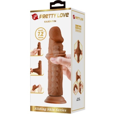 PRETTY LOVE - QUENTIN DILDO REALISTA 18 CM MARROM - D-241899 - Dona Pimenta