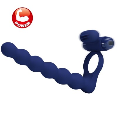 PRETTY LOVE - AJMAL ANEL VIBRADOR COM PLUG AZUL - D-239935 - Dona Pimenta