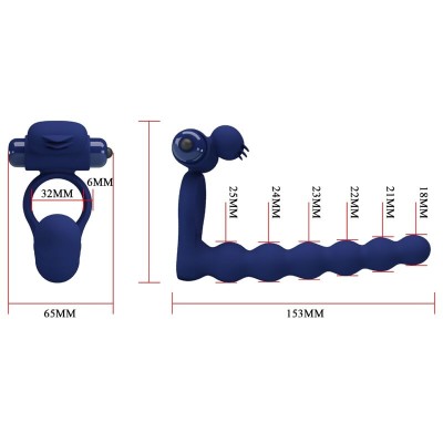 PRETTY LOVE - AJMAL ANEL VIBRADOR COM PLUG AZUL - D-239935 - Dona Pimenta