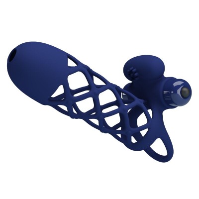 PRETTY LOVE - GIANN ANEL VIBRADOR COM BAINHA DE SILICONE AZUL - D-239936 - Dona Pimenta