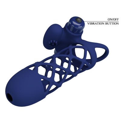 PRETTY LOVE - GIANN ANEL VIBRADOR COM BAINHA DE SILICONE AZUL - D-239936 - Dona Pimenta