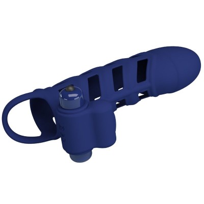 PRETTY LOVE - ALTAF ANEL VIBRADOR COM BAINHA DE SILICONE AZUL - D-239937 - Dona Pimenta