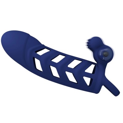 PRETTY LOVE - ALTAF ANEL VIBRADOR COM BAINHA DE SILICONE AZUL - D-239937 - Dona Pimenta