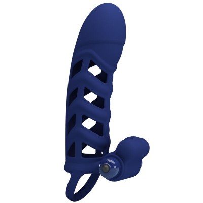 PRETTY LOVE - ALTAF ANEL VIBRADOR COM BAINHA DE SILICONE AZUL - D-239937 - Dona Pimenta