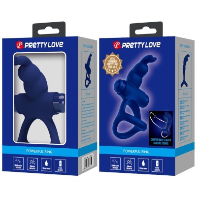 PRETTY LOVE - LUCHITO ANEL VIBRANTE DUPLO COELHO AZUL - D-239946 - Dona Pimenta