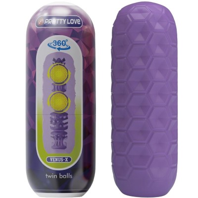 PRETTY LOVE - MASTURBADOR MASCULINO TWIN BALLS ROXO - D-241902 - Dona Pimenta