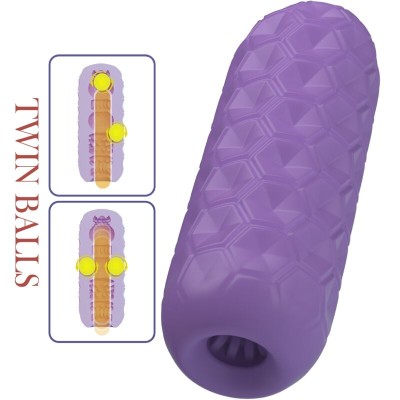 PRETTY LOVE - MASTURBADOR MASCULINO TWIN BALLS ROXO - D-241902 - Dona Pimenta