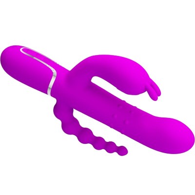 PRETTY LOVE - CAMMY VIBRADOR TRIPLO MULTIFUNCIONAL 4 EM 1 ROSA - D-241871 - Dona Pimenta