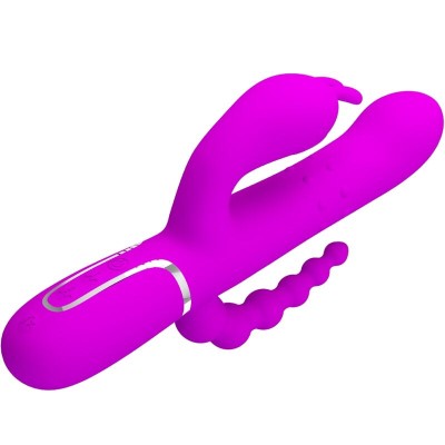 PRETTY LOVE - CAMMY VIBRADOR TRIPLO MULTIFUNCIONAL 4 EM 1 ROSA - D-241871 - Dona Pimenta