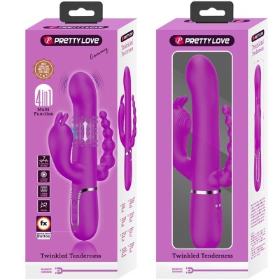 PRETTY LOVE - CAMMY VIBRADOR TRIPLO MULTIFUNCIONAL 4 EM 1 ROSA - D-241871 - Dona Pimenta