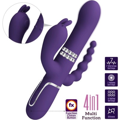 PRETTY LOVE - CAMMY TRIPLO VIBRADOR MULTIFUNÃÃO 4 EM 1 ROXO - D-241872 - Dona Pimenta