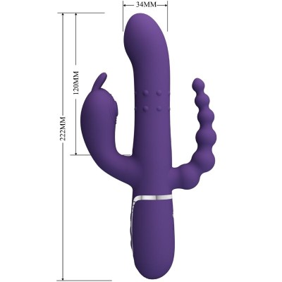 PRETTY LOVE - CAMMY TRIPLO VIBRADOR MULTIFUNÃÃO 4 EM 1 ROXO - D-241872 - Dona Pimenta