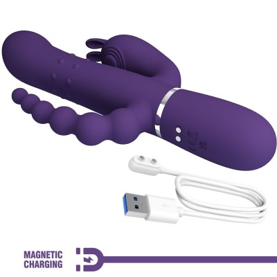 PRETTY LOVE - CAMMY TRIPLO VIBRADOR MULTIFUNÃÃO 4 EM 1 ROXO - D-241872 - Dona Pimenta