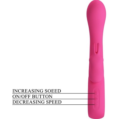 PRETTY LOVE - NOVAK RABBIT VIBRADOR 12 VIBRAÃÃES ROSA - D-241884 - Dona Pimenta