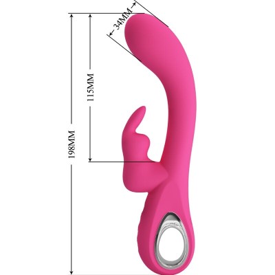 PRETTY LOVE - NOVAK RABBIT VIBRADOR 12 VIBRAÃÃES ROSA - D-241884 - Dona Pimenta