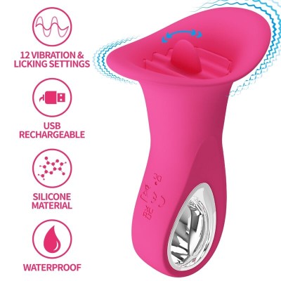 PRETTY LOVE - CLYDE VIBRADOR ORAL LÃNGUA VIBRANTE 12 VIBRAÃÃES ROSA - D-241885 - Dona Pimenta