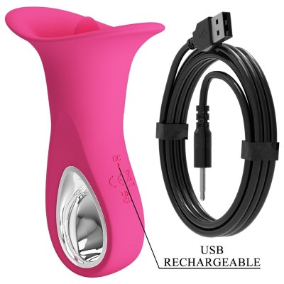 PRETTY LOVE - CLYDE VIBRADOR ORAL LÃNGUA VIBRANTE 12 VIBRAÃÃES ROSA - D-241885 - Dona Pimenta