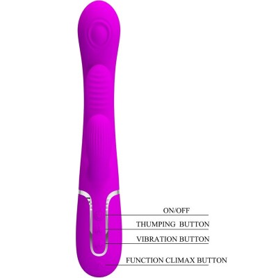 PRETTY LOVE - SHANIA TRIPLE RABBIT VIBRADOR MULTIFUNCIONAL ROSA - D-241886 - Dona Pimenta