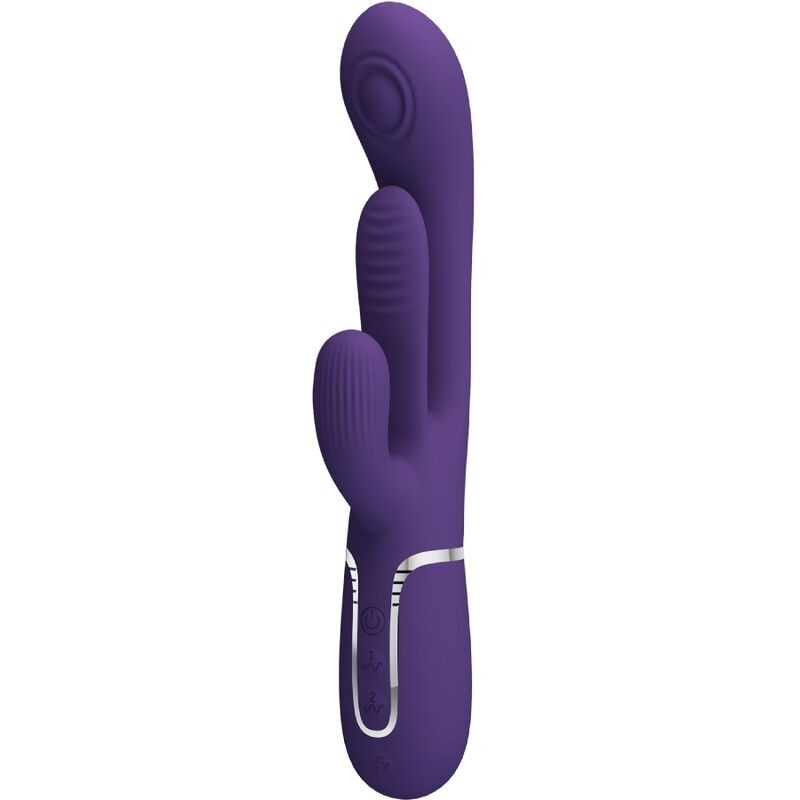 PRETTY LOVE - SHANIA TRIPLE RABBIT VIBRADOR MULTIFUNCIONAL ROXO - D-241887 - Dona Pimenta