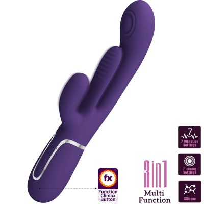 PRETTY LOVE - SHANIA TRIPLE RABBIT VIBRADOR MULTIFUNCIONAL ROXO - D-241887 - Dona Pimenta